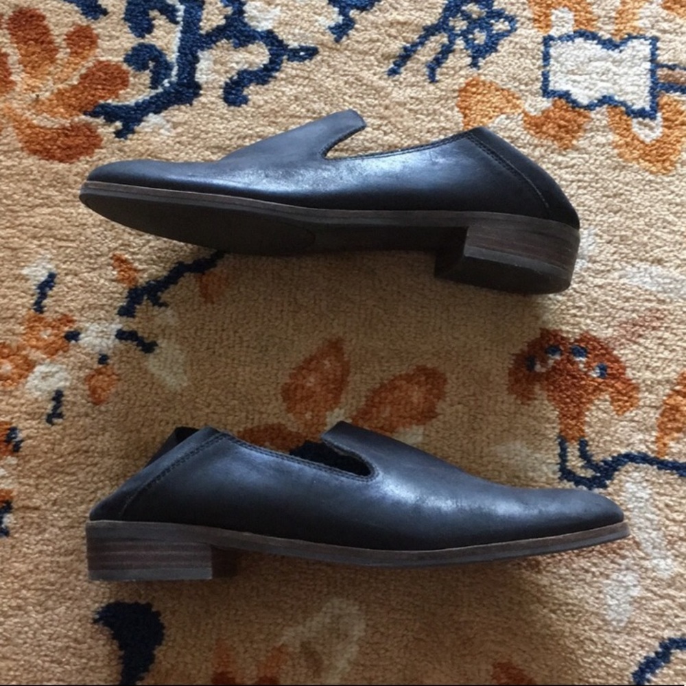 Lucky Brand Cahill Black Leather Loafers Mules